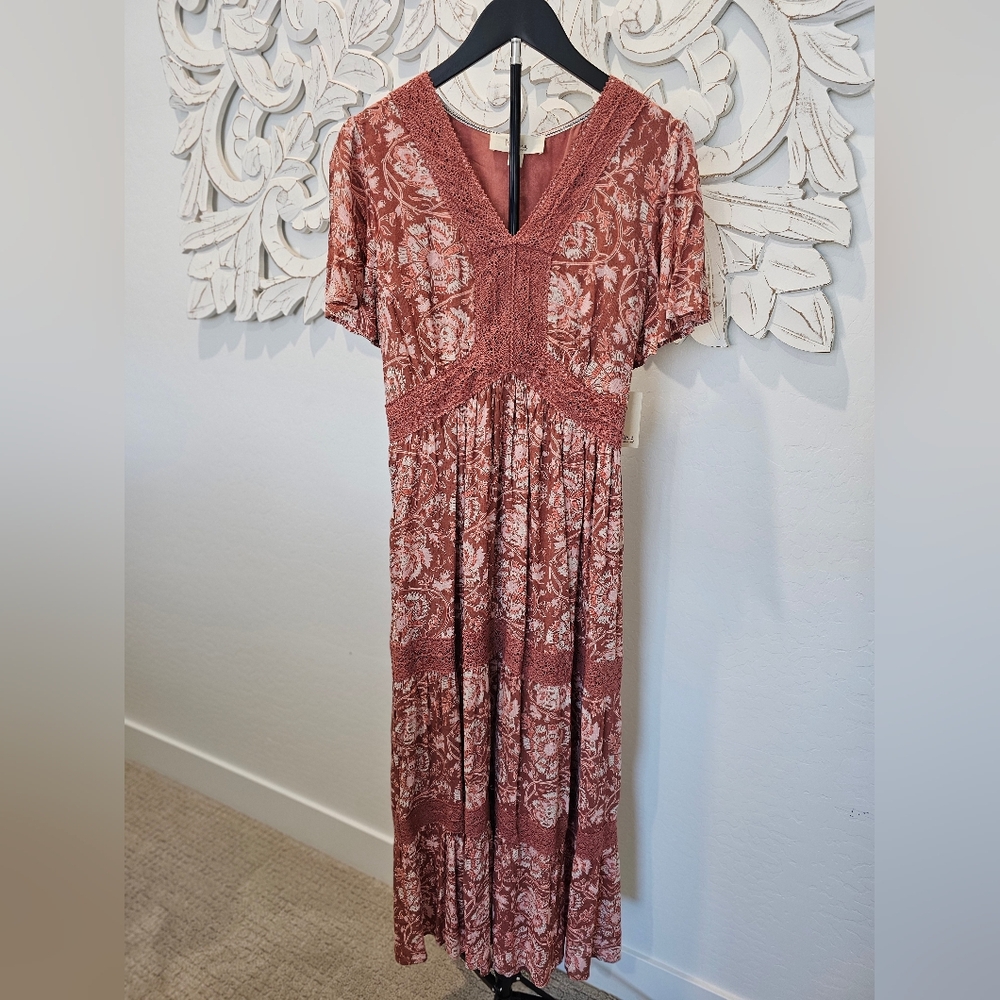 NWT Nurture by Westbound Terracotta Floral Maxi Dress Size  1X - Picture 2 of 7